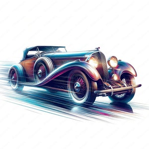 Classic Car Clipart | Vintage Car Clipart Bundle 01 | 10 High-Quality Designs | Retro Vehicle Art | Printables | Commercial Use