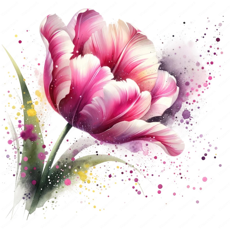 Elegant tulpan clipart-paket: Raffinerad blomsterkonst (digital nedladdning) bild 2