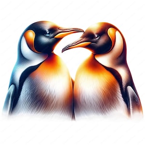 Clipart de pareja de pingüinos / Paquete de imágenes prediseñadas de pareja de pingüinos adorables / 10 diseños de alta calidad / Arte de pájaros del amor / Imprimibles / Uso comercial