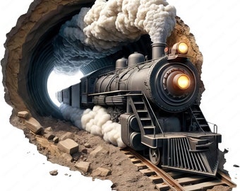 3D Steam Train Clipart | Detailed 3D Steam Train Clipart Bundle | 10 High-Quality Designs | Vintage Train Art | Printables | Commercial Use