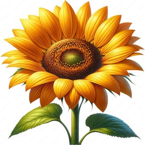 Sunflower Clipart Vibrant Sunflower Clipart Bundle 10 High-quality ...