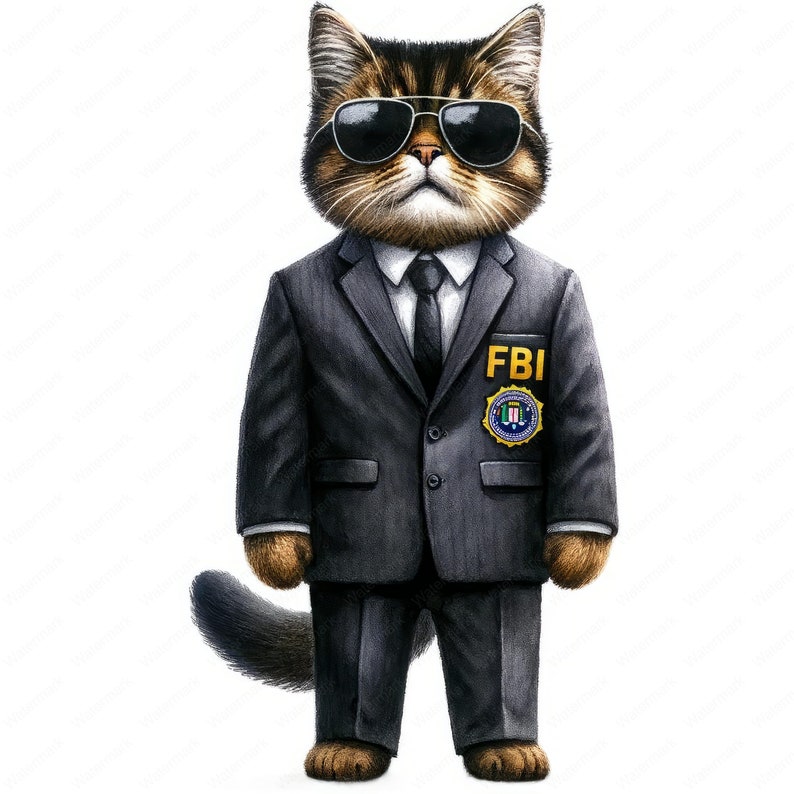 FBI Cat Clipart Bundle | Sleek Mystery Art (digital Download) - Etsy