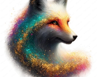 Clipart renard rêveur | Lot de cliparts renard éthéré | 10 modèles de haute qualité | Art de renard | Imprimables | Utilisation commerciale