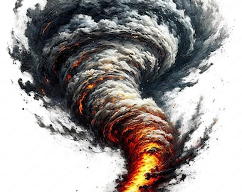 Fiery Tornado Clipart Bundle | Natural Disaster Art (Digital Download)