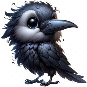Cute Crow Clipart | Adorable Crow Clipart Bundle | 10 High-quality ...