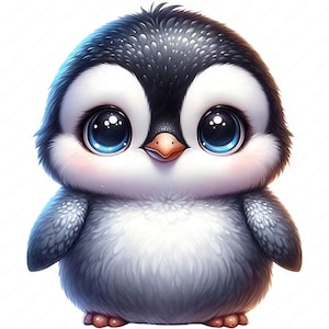Clipart de pingüino bebé / Paquete de imágenes prediseñadas de pingüino bebé adorable / 10 diseños de alta calidad / Arte infantil / Imprimibles / Uso comercial