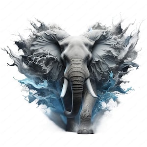 Majestätisch Elefant Clipart | 3D Elefant Clipart Bundle | 10 hochwertige Designs | Wildtiere Kunst | Drucksachen | Kommerzielle Nutzung