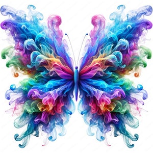 Rauch Schmetterling Clipart | Ätherischer Rauch Schmetterling Clipart Bundle | 10 hochwertige Designs | Mystische Kunst | Drucksachen | Kommerzielle Nutzung