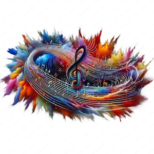 Notas musicales Clipart / Notas musicales armónicas Clipart Bundle 04 / 10 diseños de alta calidad / Arte musical / Imprimibles / Uso comercial