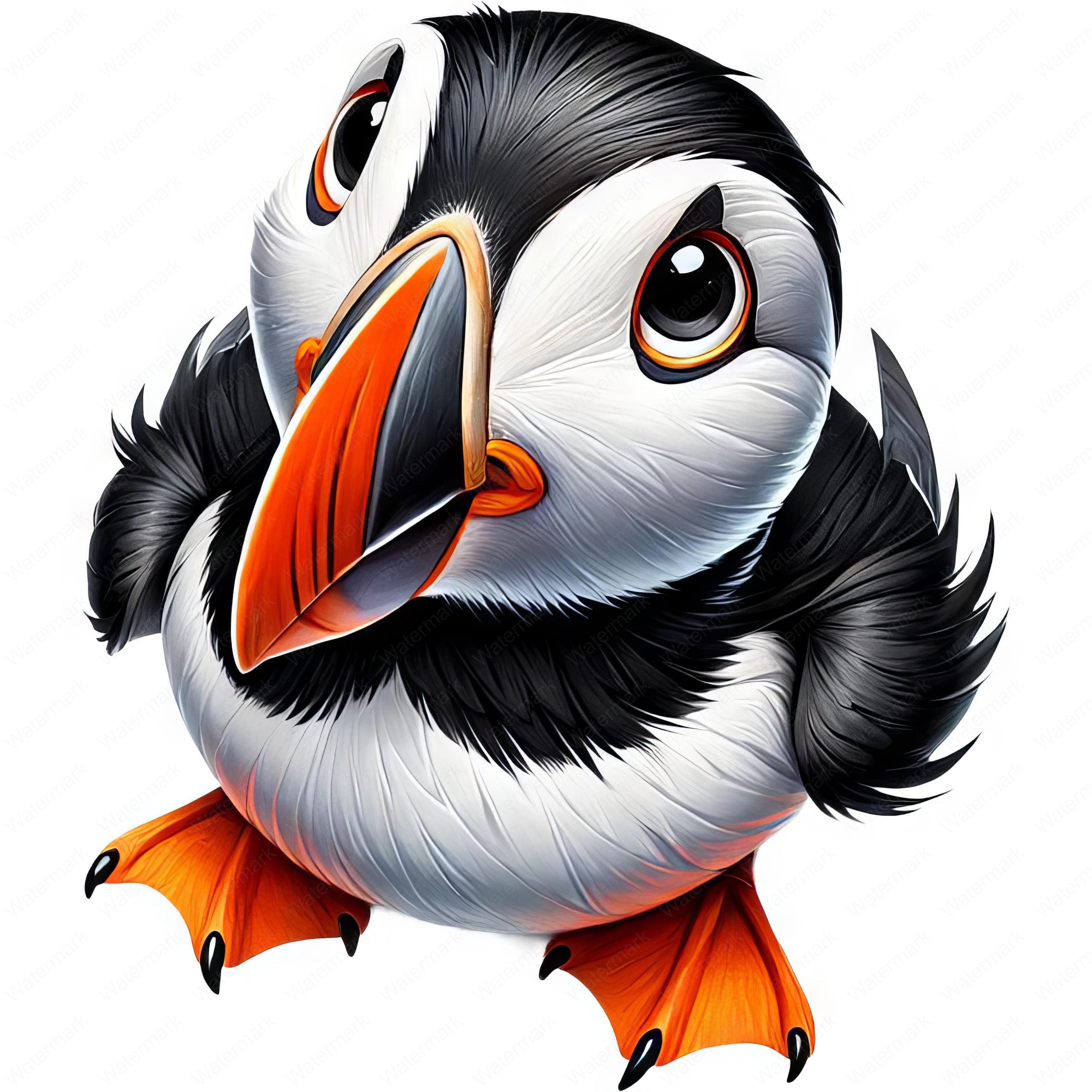 Playful Puffin Clipart Bundle: Cartoon Art Printables (commercial Use ...