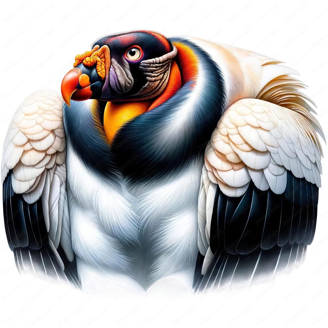 King Vulture Clipart Bundle: Wildlife Art Printables (commercial Use ...