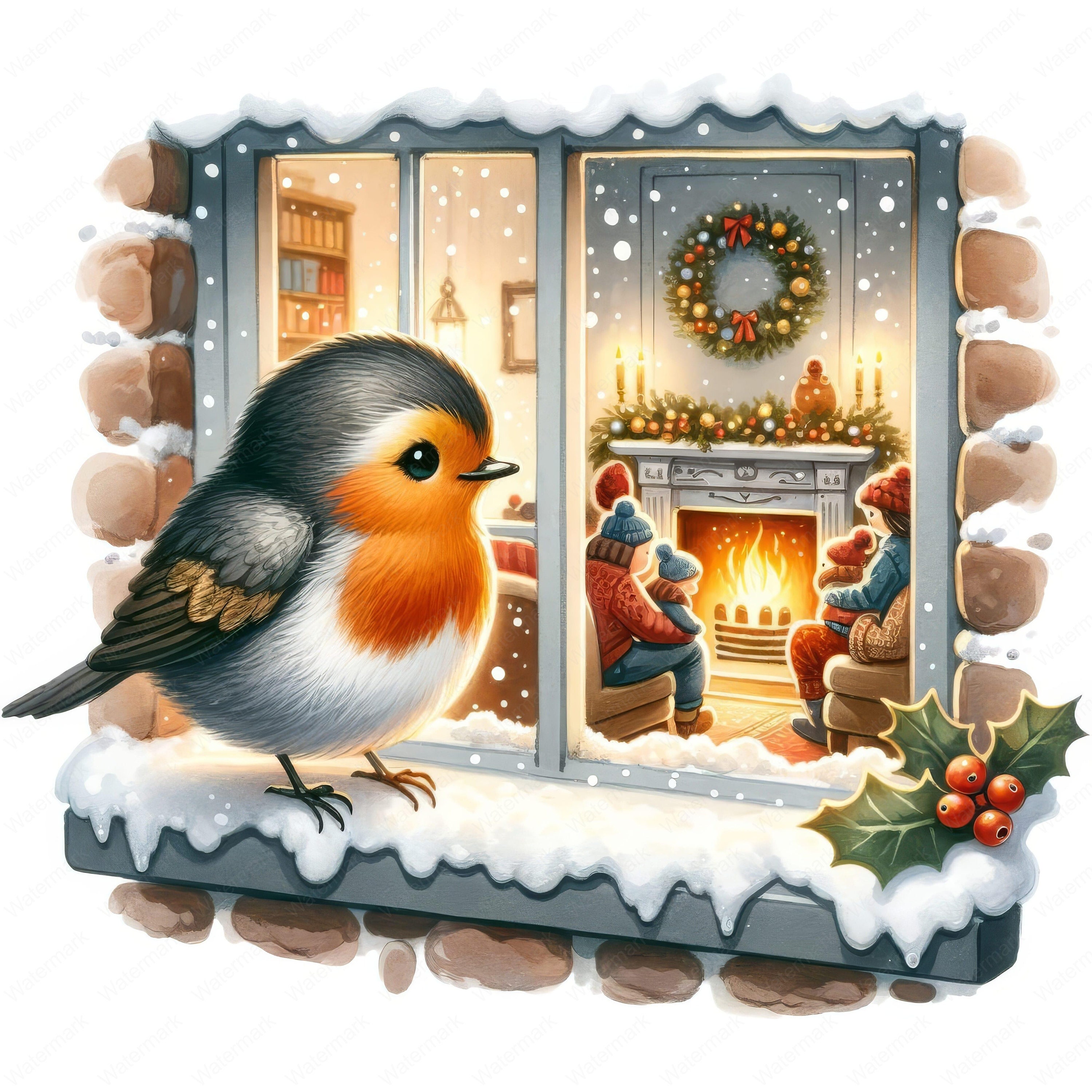 Christmas Robin Clipart Bundle: Holiday Designs (digital Download) - Etsy
