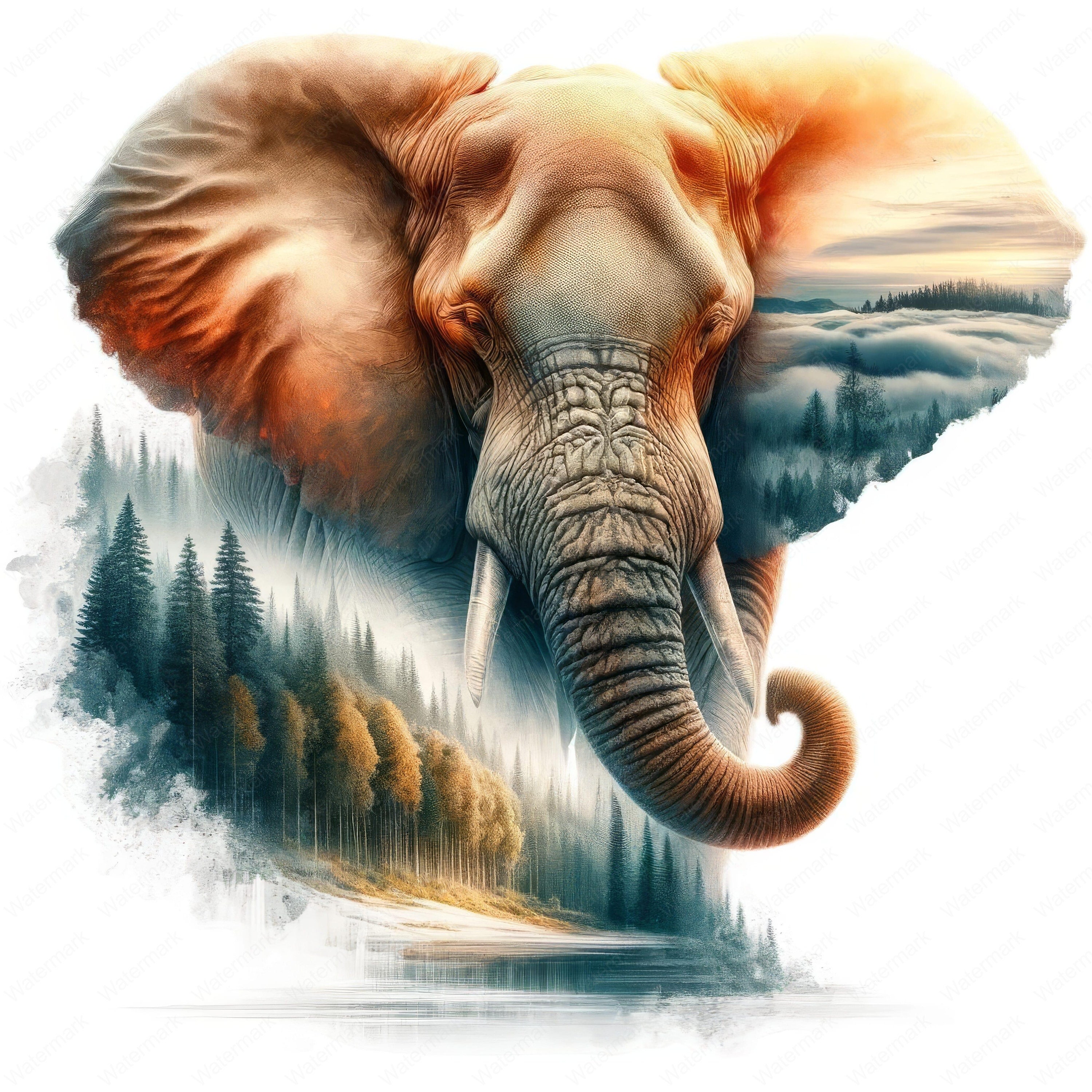 Vector Mythical Elephant Ethereal Elephant Clipart: Mystical Fantasy Art (digital Download) - Etsy