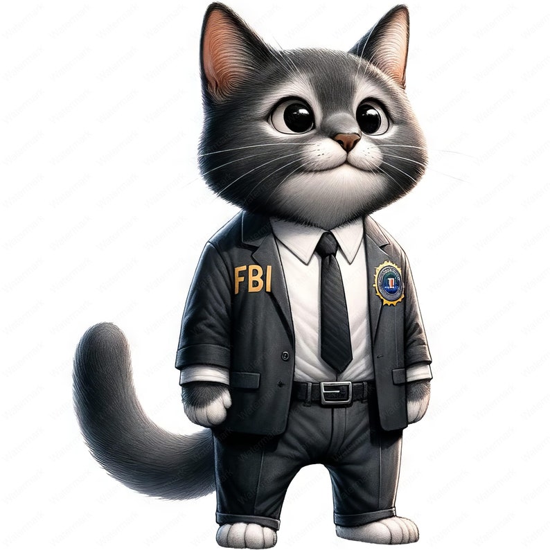FBI Cat Clipart Bundle | Sleek Mystery Art (digital Download) - Etsy