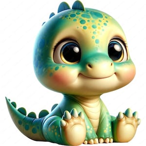 Nursery Clipart | Adorável Baby Dinosaur Clipart Bundle | 10 designs de alta qualidade | Dino Art | Imprimíveis | Uso comercial
