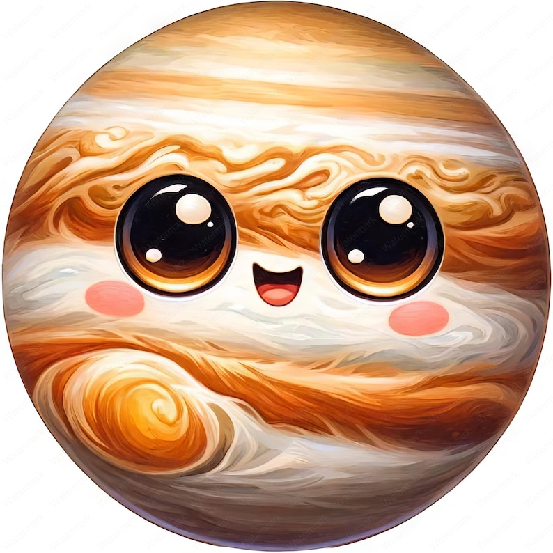 Cartoon Jupiter Clipart Bundle | Space Art Printables (digital Download ...