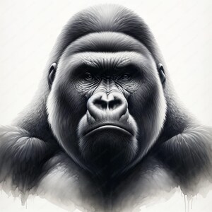 Silverback Gorilla Clipart Clipart Bundle 10 High-quality Images Wildlife Art Printables ...