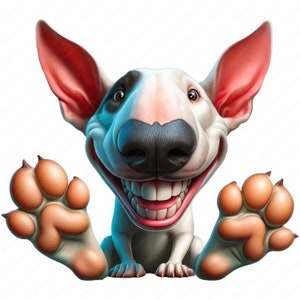 Zabawny Bull Terrier Clipart | Humorystyczny Bull Terrier Clipart Bundle | 10 Wysokiej Jakości Projektów | Sztuka Psów | Materiały Do Wydruku | Użytek Komercyjny