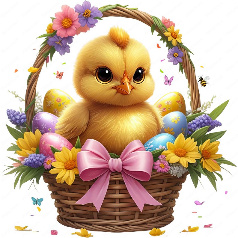 Spring Chick Clipart: Hat & Egg PNG Bundle (digital Download) - Etsy