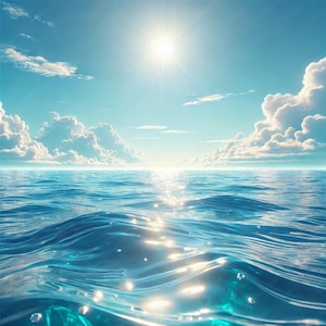 Seascape Clipart | Bright Morning Ocean Paper | Vibrant Designs | Versatile Art | For Commercial & Personal Use