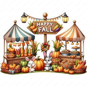 Fall Harvest Clipart Bundle: Autumn Art Printables (Commercial Use) (Digital Download) image 9