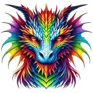 Dragon Clipart | Vibrant Dragon Clipart Bundle | 10 High-Quality Designs | Fantasy Art | Printables | Commercial Use