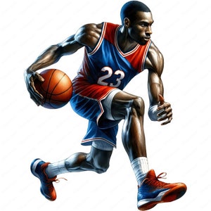 Clipart joueur de basket-ball | Lot de cliparts de joueur de basket-ball sportif | 10 modèles de haute qualité | Art sportif | Imprimables | Utilisation commerciale
