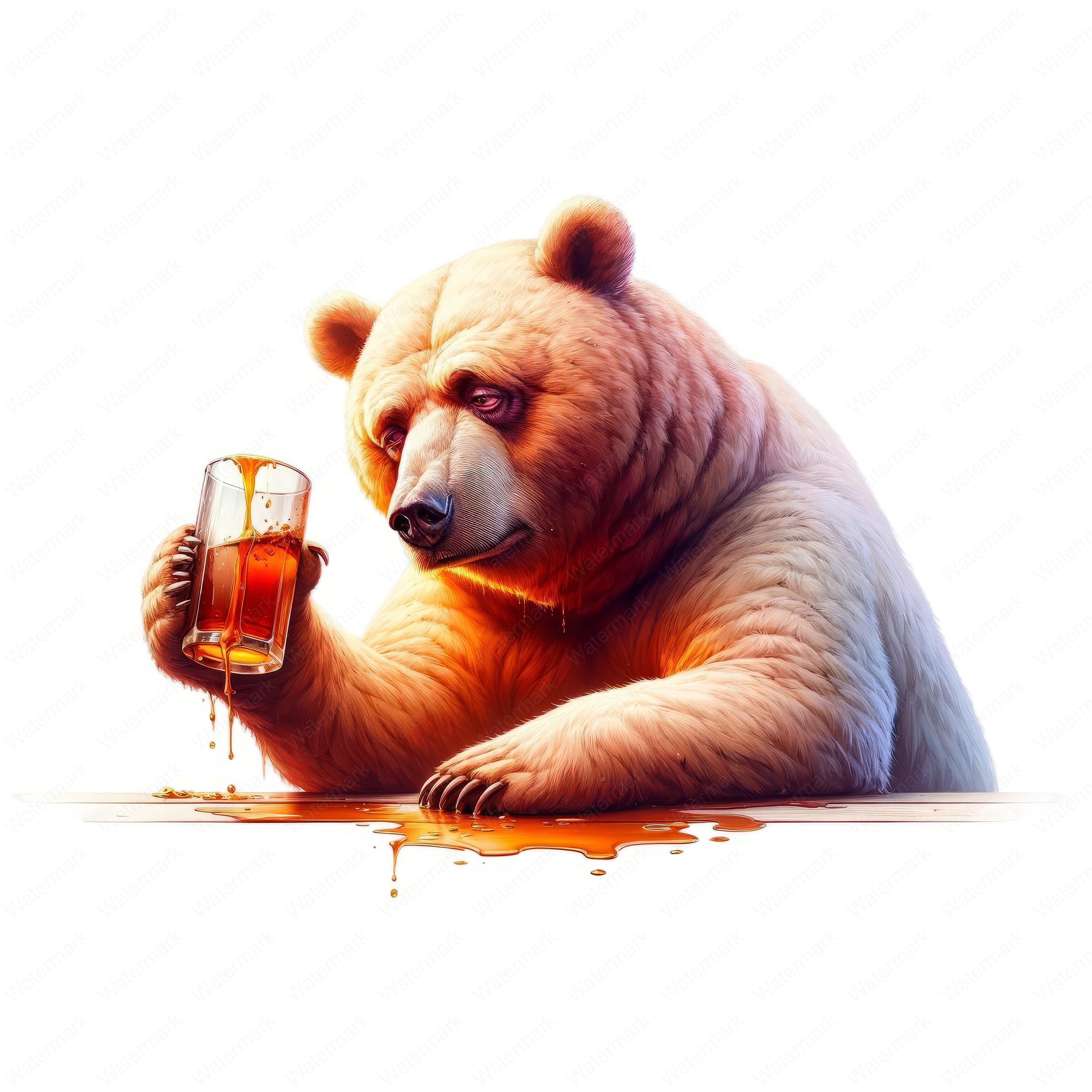 面白い酔っ払いクマのクリップアート：気まぐれなアートバンドル