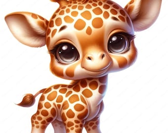 Schattige giraffe clipartbundel | Safari Art Designs (digitale download)