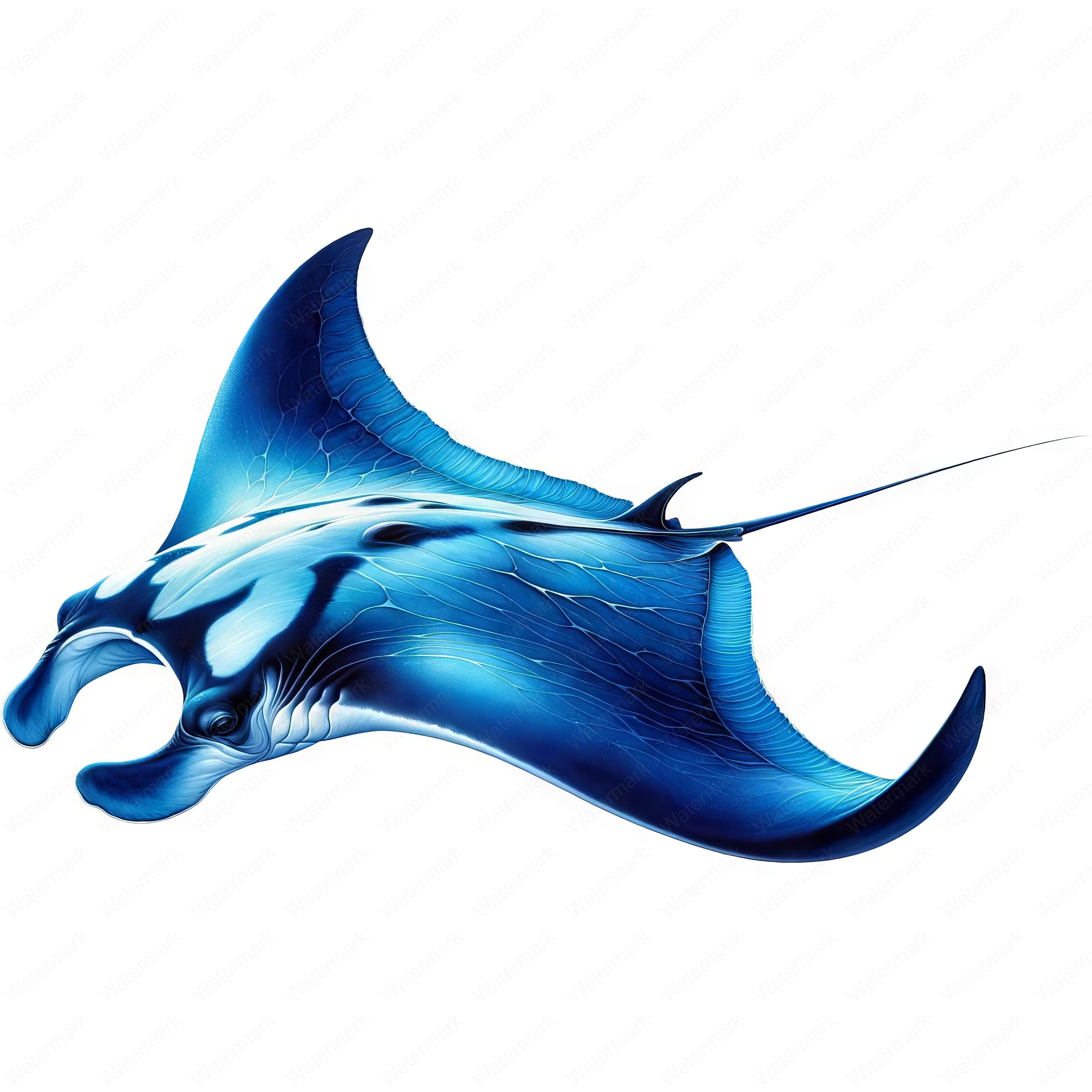 Manta Ray Clipart | Marine Animal Illustrations (digital Prints) - Etsy