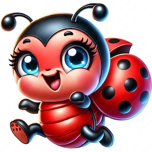 Clipart di coccinelle / Adorabile pacchetto di clipart di coccinelle / 10 design di alta qualità / Arte di insetti carini / Stampabili / Uso commerciale