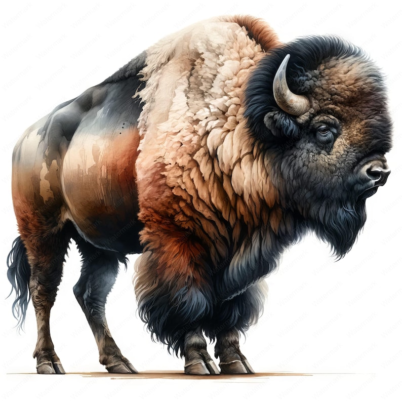 Majestic American Bison Clipart Bundle: Wildlife Art Printables