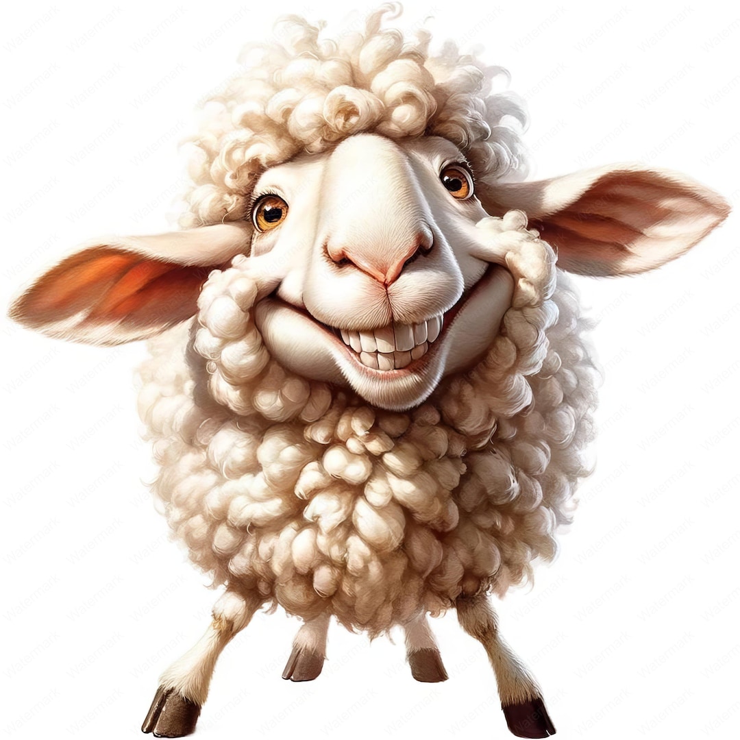 Funny Sheep Clipart Comical Funny Sheep Clipart Bundle 10 High-quality ...
