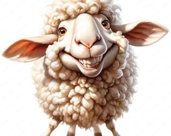 Boerderij clipart | Grappige schapen clipartbundel | 10 hoogwaardige ontwerpen | Boerderijdierenkunst | Afdrukbare items | Commercieel gebruik