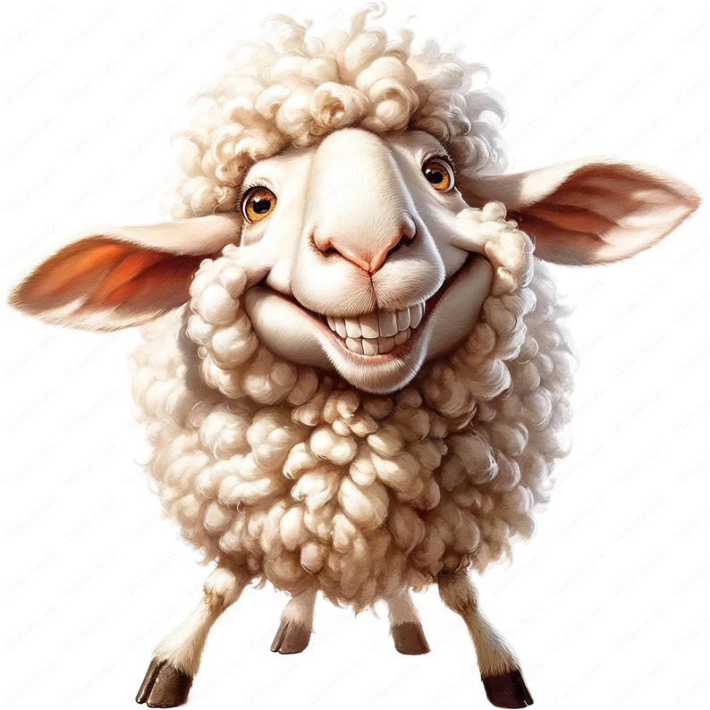 Grappige schapen clipart Komische grappige schapen clipart bundel 10 afbeeldingen van hoge kwaliteit Boerderij humor kunst Afdrukbare exemplaren Commercieel gebruik afbeelding 1