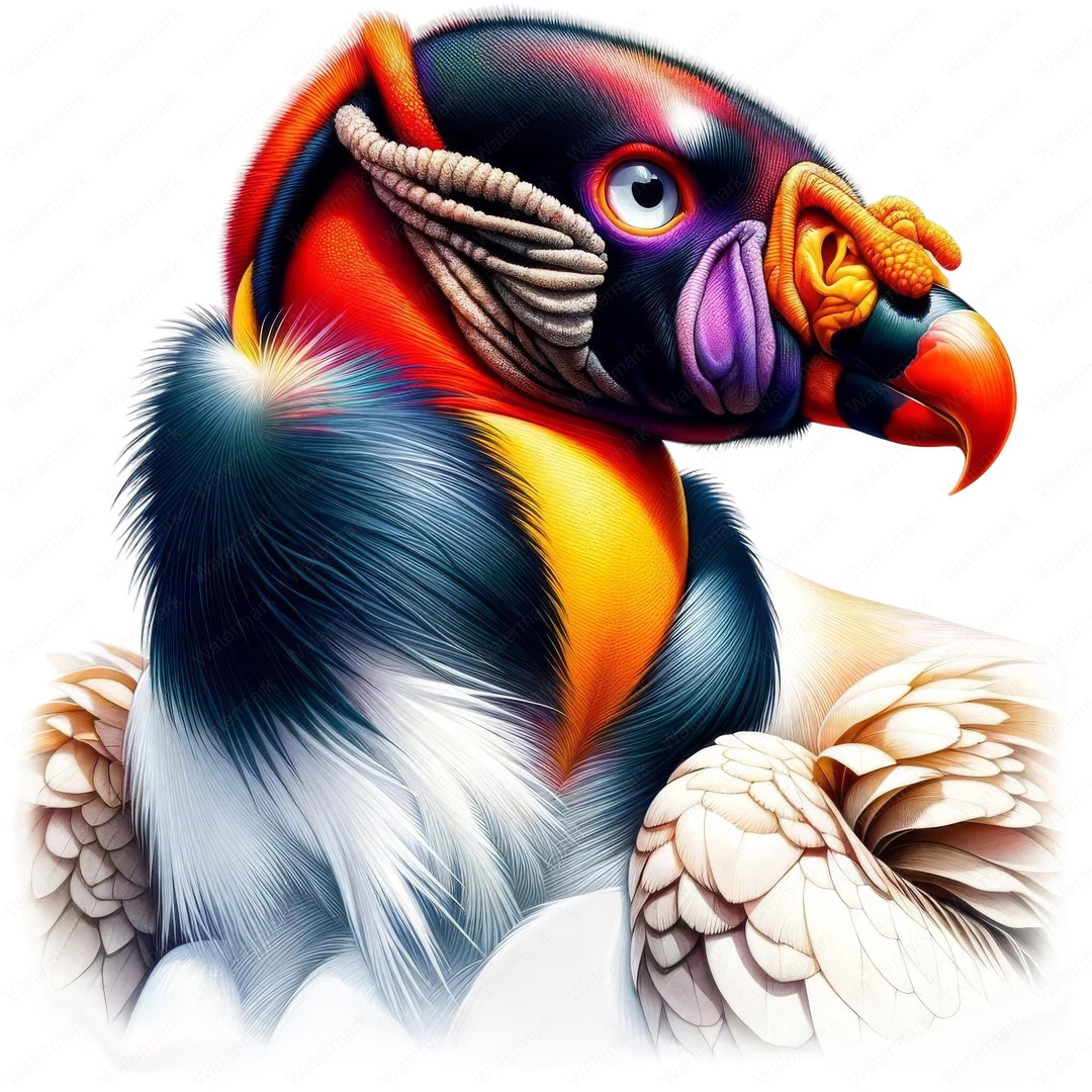 King Vulture Clipart Bundle: Wildlife Art Printables (commercial Use ...