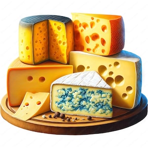 Cheese Clipart Bundle: Culinary Art Printables (Commercial Use) (Digital Download)