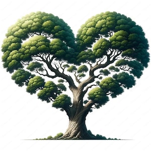 Clipart di albero a forma di cuore / Pacchetto di clipart di albero a forma di cuore adorabile / 10 design di alta qualità / Arte dell'amore / Materiali stampabili / Uso commerciale