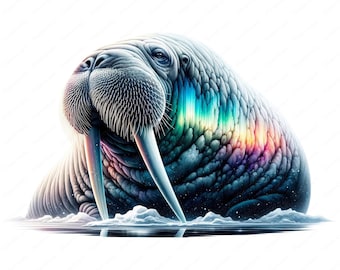 セイウチのリアルな肖像画：野生動物のイラスト（PNG、JPEG） - Etsy 日本