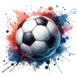Clipart de balón de fútbol / Paquete de clipart de balón de fútbol realista / 10 diseños de alta calidad / Arte deportivo / Imprimibles / Uso comercial