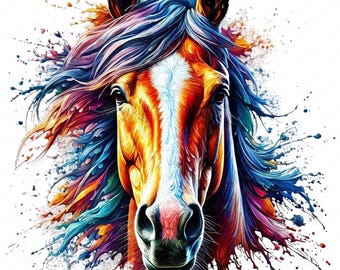 Paquete de imágenes prediseñadas de caballos majestuosos: diseños de arte equino (descarga digital)