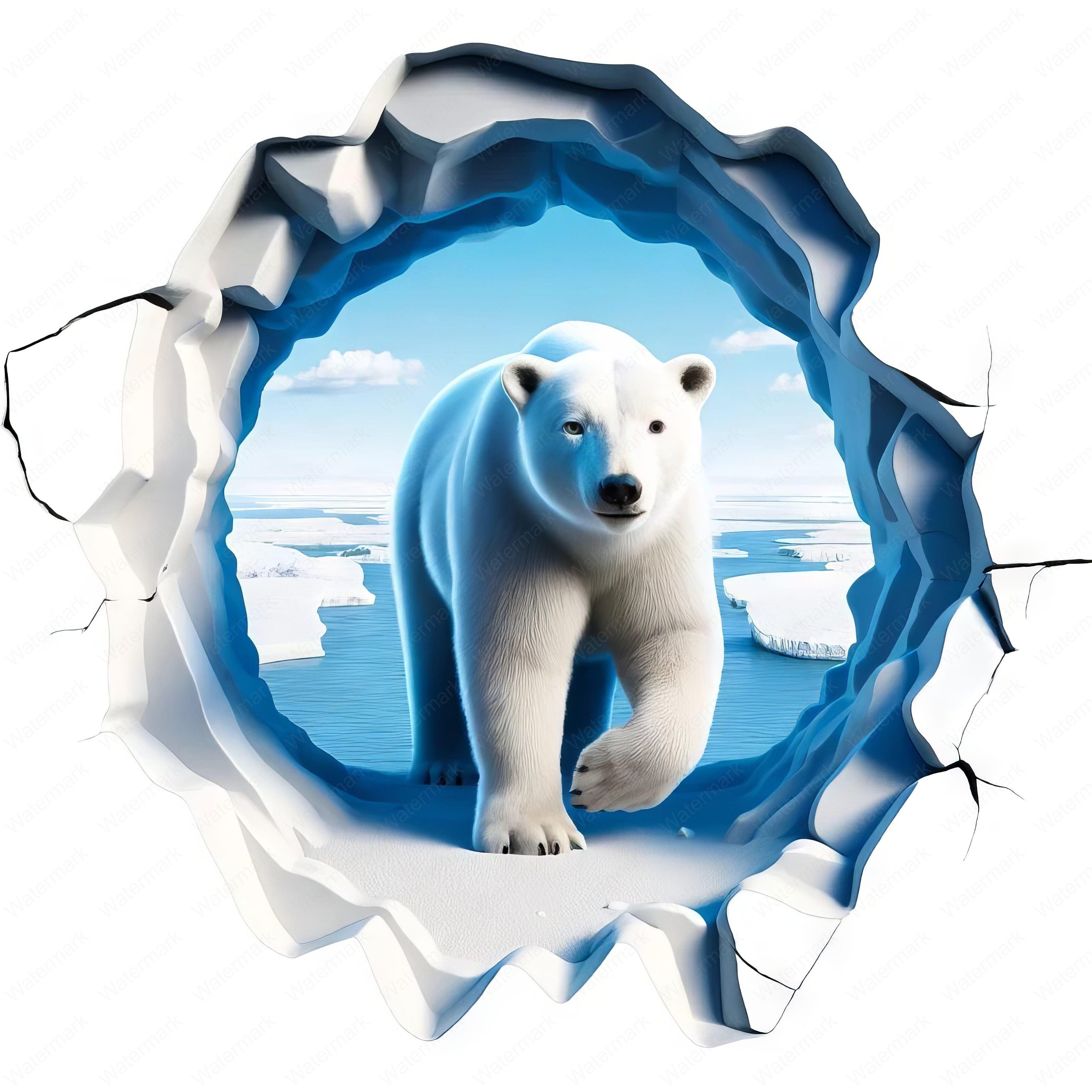 Majestic 3D Polar Bear Clipart Bundle: Arctic Animal Art (digital Download)  - Etsy Norway, image size:3000x3000