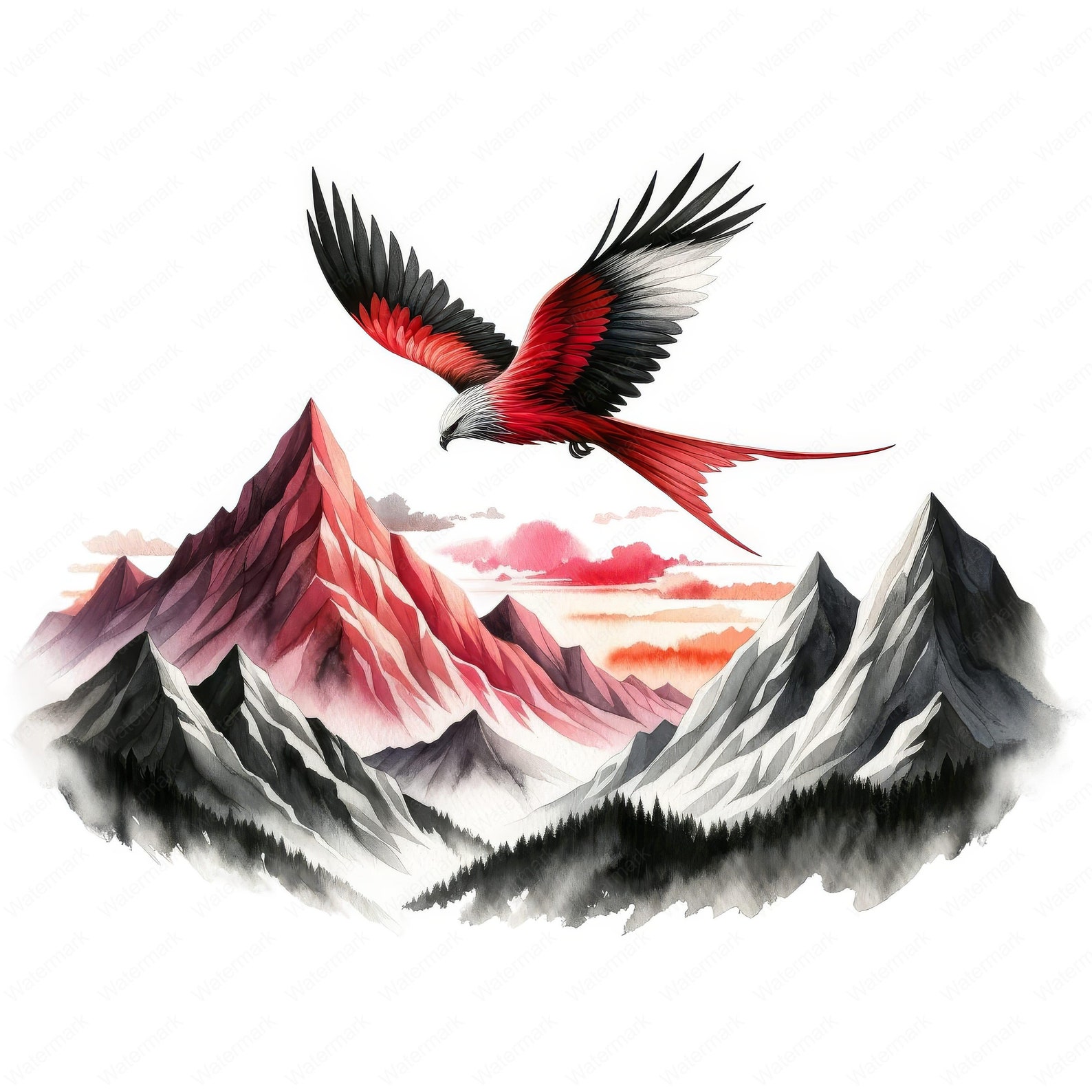 Red Kite Clipart Bundle | Bird Art Printables (digital Download) - Etsy UK