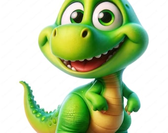 Schattige dinosaurus-clipart | Grappige schattige dinosaurus clipartbundel | 10 hoogwaardige ontwerpen | Kinderboekkunst | Afdrukbare items | Commercieel gebruik