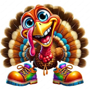 Cartoon Turkije Clipart | Leuke cartoon kalkoen clipartbundel | 10 hoogwaardige ontwerpen | Thanksgiving-kunst | Afdrukbare items | Commercieel gebruik afbeelding 10