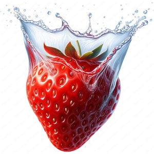 Clipart fraise | Lot de cliparts élégants et éclatants de fraises vives | 10 modèles de haute qualité | Art de petits fruits | Imprimables | Utilisation commerciale