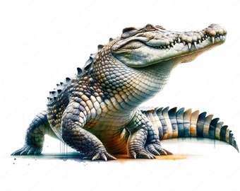 Fierce Crocodile Clipart Bundle: Wildlife Art Printables (Digital Download)