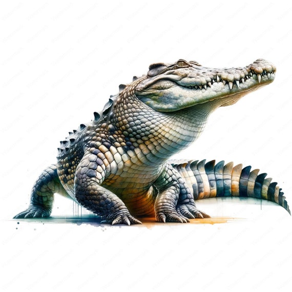 Fierce Crocodile Clipart Bundle: Wildlife Art Printables (Digital Download)