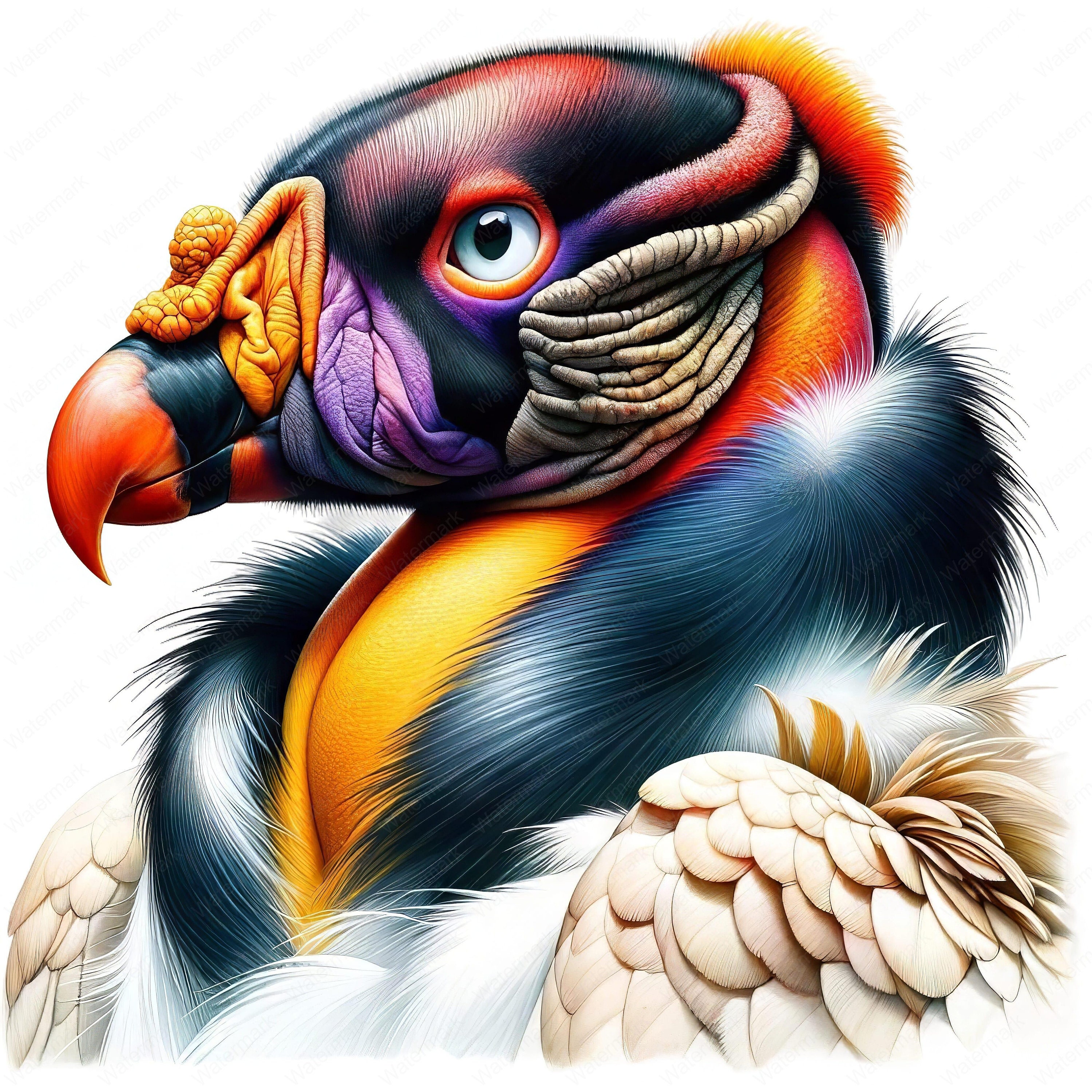 King Vulture Clipart Bundle: Wildlife Art Printables (commercial Use ...