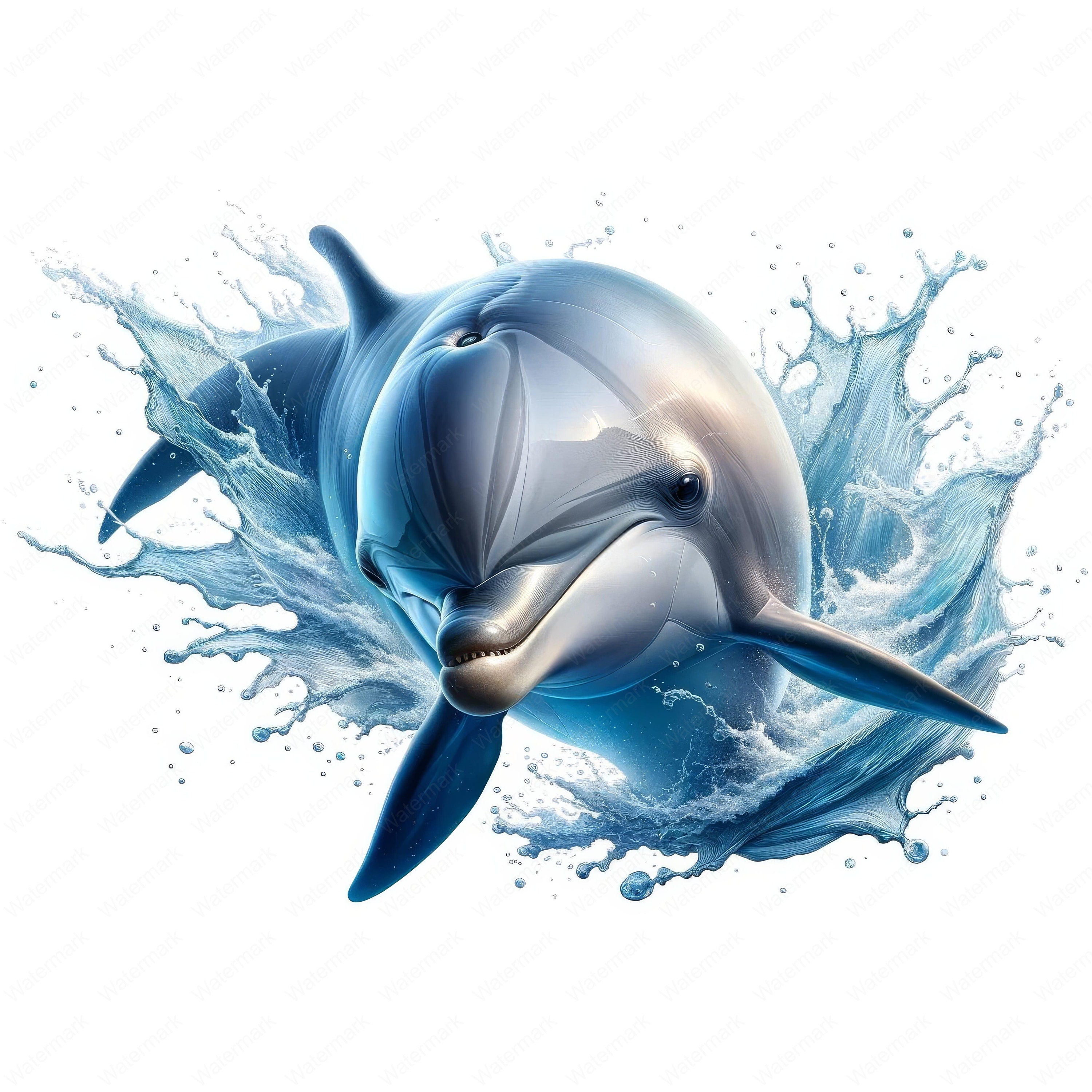 3D Dolphin Clipart Bundle | Realistic Ocean Art (digital Download